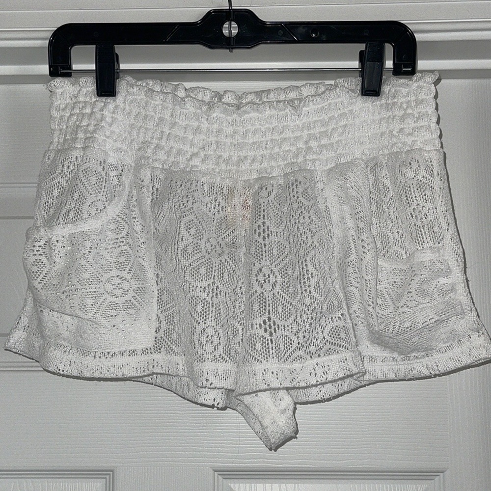 OP lace style beach shirts with stretchy waist.